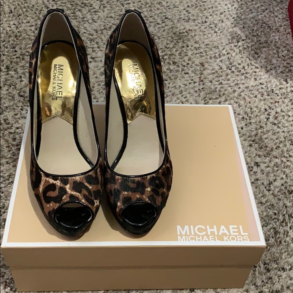 Michael Kors Platform Cheetah Haircalf Heels